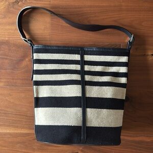 HUNTING SEASON Black & Natural White Fiber Tote / Leather Bag